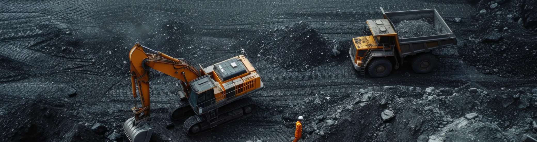 Black photo with excavator equipment